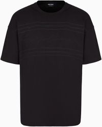 Giorgio Armani - T-shirt À Col Ras-du-cou En Jersey De Coton Biologique Asv - Lyst