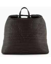 Giorgio Armani - Backpack In Pleated Nappa Leather - Lyst
