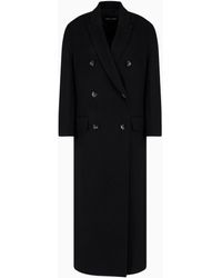 Giorgio Armani - Double-Breasted Long Coat - Lyst