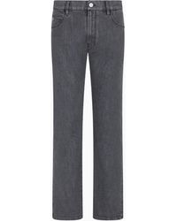 Giorgio Armani - Five-Pocket, Regular-Fit, Stretch Cotton-Denim Trousers - Lyst