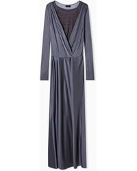 Giorgio Armani - Shiny Viscose Jersey Long Dress - Lyst