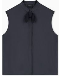 Giorgio Armani - Shirt With Sleeveless Mandarin Collar - Lyst