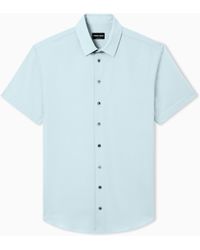 Giorgio Armani - Short-Sleeved Cotton-Seersucker Shirt - Lyst