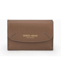 Giorgio Armani - Mini La Prima Trifold Wallet In Palmellato Leather - Lyst