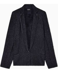 Giorgio Armani - Single-Breasted Viscose Blazer With Metallic Fiber - Lyst
