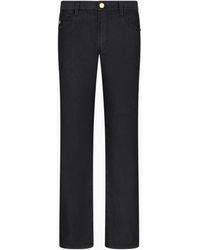 Giorgio Armani - Stretch Cotton And Silk, Regular-Fit, Five-Pocket Trousers - Lyst