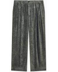 Giorgio Armani - Trouser Oversized Fit Ribbed Viscose Velvet - Lyst