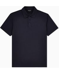 Giorgio Armani - Silk And Cotton-Mélange Jersey Polo Shirt - Lyst