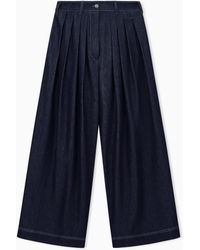 Giorgio Armani - Pleated Wide-Leg Jeans - Lyst