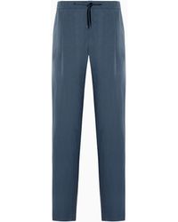 Giorgio Armani - Pantalones De Una Pinza En Tela De Lino - Lyst
