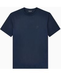 Giorgio Armani - Short-Sleeve Cotton Interlock T-Shirt With Logo - Lyst