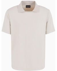 Giorgio Armani - Asv Short-sleeved Viscose-jersey Polo Shirt - Lyst