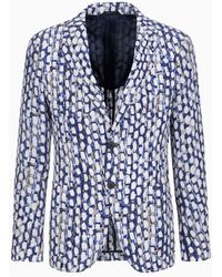 Giorgio Armani - Upton Line Single-breasted Jacket In Printed Cupro - Lyst