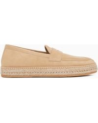 Giorgio Armani - Suede Loafers With A Rope Sole - Lyst