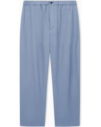 Giorgio Armani - Viscose-Canneté Flat-Front Trousers - Lyst