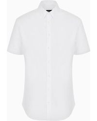 Giorgio Armani - Short-sleeved Stretch Plain-knit Shirt - Lyst