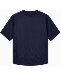 Giorgio Armani - Jacquard Viscose T-Shirt With Gradient Chevron - Lyst