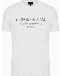 Giorgio Armani - T-shirt Mit Rundhalsausschnitt Der Borgonuovo 11-reihe Aus Pima-baumwolljersey - Lyst
