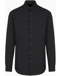 Giorgio Armani - Camisa De Tejido Elástico Y Cuello Con Varillas - Lyst