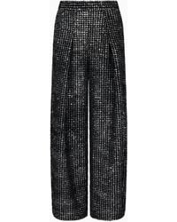 Giorgio Armani - Pantalon À Une Pince En Jersey Avec Imprimé Floqué Et Paillettes - Lyst
