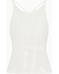 Giorgio Armani - Top En Punto De Lyocell Y Algodón - Lyst
