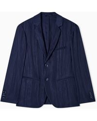 Giorgio Armani - Viscose Technical Twill Single-Breasted Jacket - Lyst