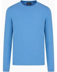 Giorgio Armani - Stretch Viscose Jersey Jumper With Crew Neck And Long Sleeves - Lyst
