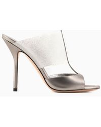 Giorgio Armani - Lamé Nappa-leather And Rubber Heeled Sandals - Lyst