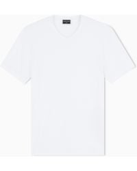 Giorgio Armani - Jersey T-Shirt With A V-Neck - Lyst