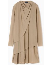 Giorgio Armani - Draped-Effect Jersey Midi Dress - Lyst