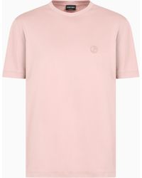 Giorgio Armani - T-Shirt Aus Interlock-Baumwolle Mit Logostickerei - Lyst