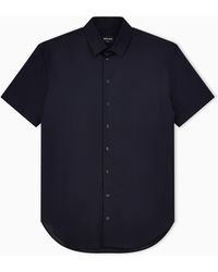 Giorgio Armani - Asv Short-Sleeved Cotton-Seersucker Shirt - Lyst