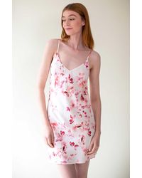Girl&aSeriousDream Botanical Love Bias Cut Slip Dress - Pink