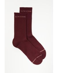 GIRLFRIEND COLLECTIVE Wine Slow Down Crew Sock - Red