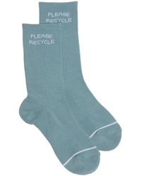 GIRLFRIEND COLLECTIVE Ventana Please Recycle Crew Sock - Blue