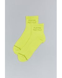 GIRLFRIEND COLLECTIVE Neon Please Recycle Quarter Crew Sock - Multicolor