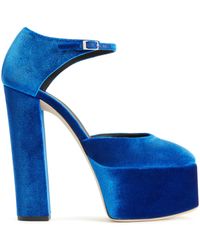 Giuseppe Zanotti - Sandales Betty En Velours À Plateforme - Lyst