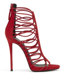 Lyst - Giuseppe zanotti Crystal-Coated Suede Platform Pumps in Gray