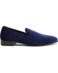Giuseppe Zanotti - Woven-Pattern Velvet Loafers - Lyst
