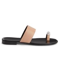 Giuseppe Zanotti - Norbert Leather Toe-Loop Sandals - Lyst
