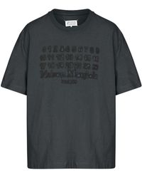 Maison Margiela - Numeric Signature Mm6 T Shirt Grigio-Uomo - Lyst