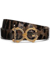 Dolce & Gabbana - Cintura leopardata con fibbia - Lyst