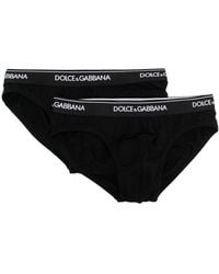 Dolce & Gabbana - Slip Con Banda Logo - Lyst