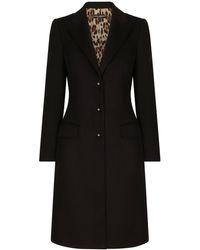 Dolce & Gabbana - Cappotto in lana e cashmere nero - Lyst