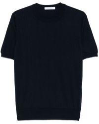 Cruciani - T-shirt in maglia fine blu - Lyst