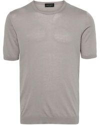 Roberto Collina - T-shirt in maglia grigia - Lyst
