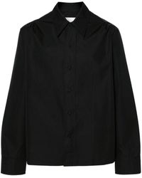 Jil Sander - Camicia nera in cotone pesante - Lyst