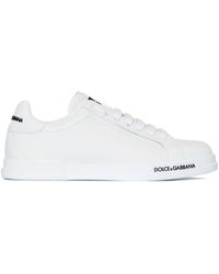 Dolce & Gabbana Sneaker Portofino in vitello nappato - Bianco