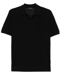 Roberto Collina - Polo nera in maglia punto militare - Lyst
