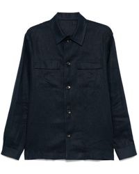 Michael Coal - Camicia blu in lino - Lyst